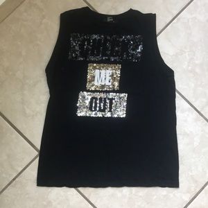 3/$10 Forever 21 black sequin muscle tee